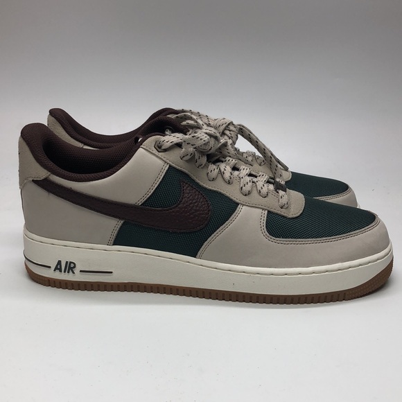 Mens Nike AirForce 1 ‘07 Grey/Brown/Green FQ8823-236 NWOB - Picture 2 of 5